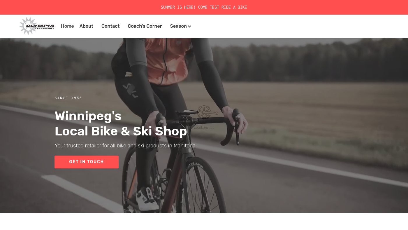 The home page of olympia.ca