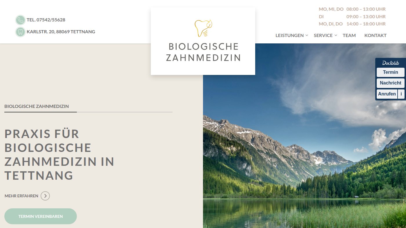The home page of bio-dentist.de