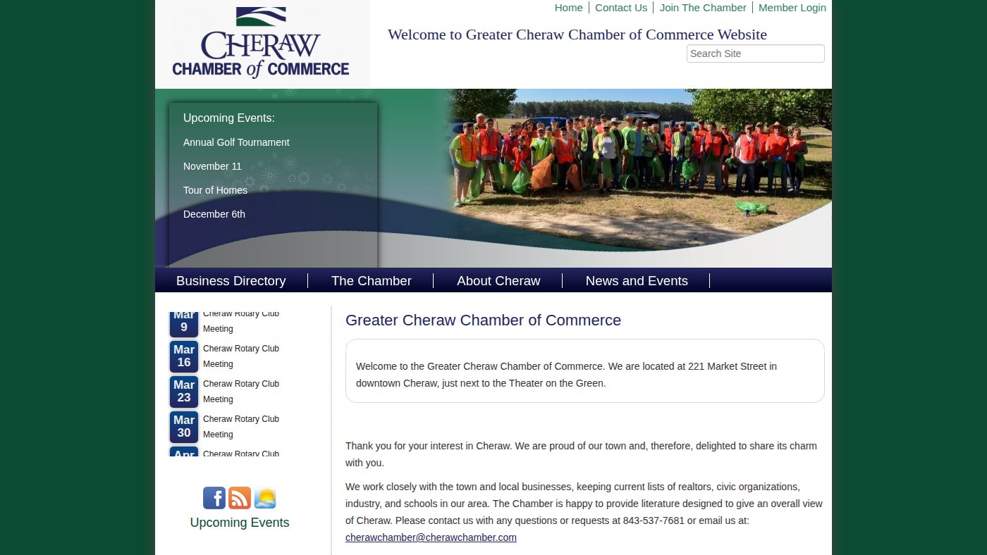 The home page of cherawchamber.com