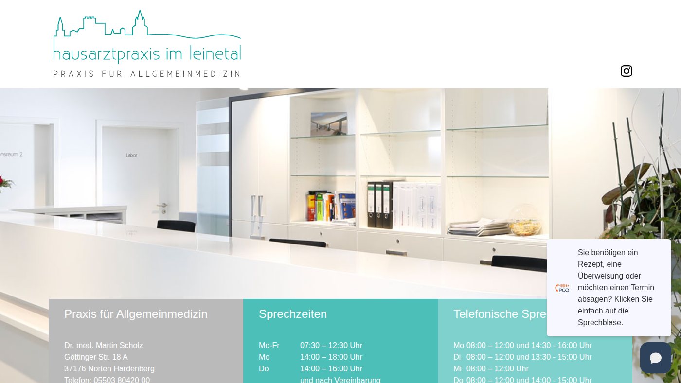 The home page of hausarztpraxis-leinetal.de