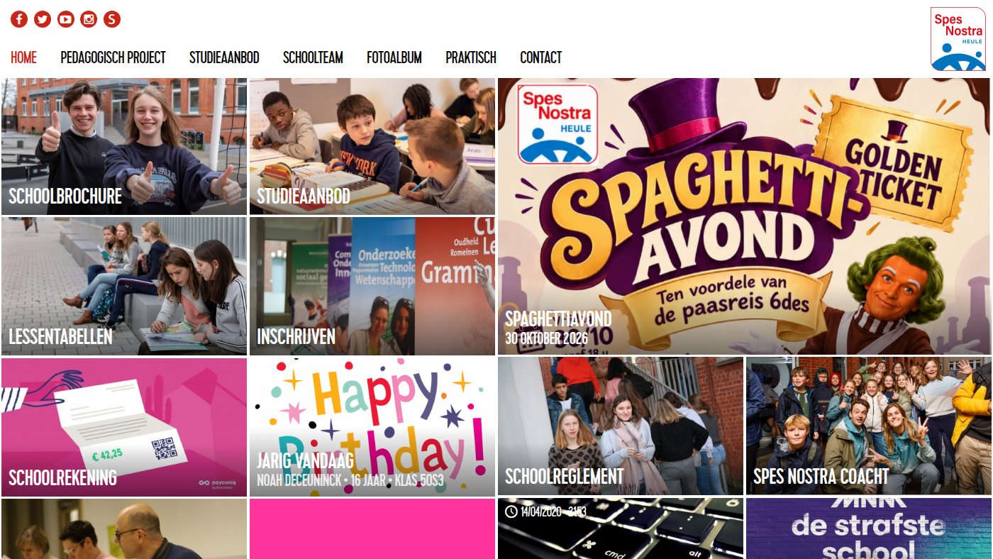 The home page of snh.be