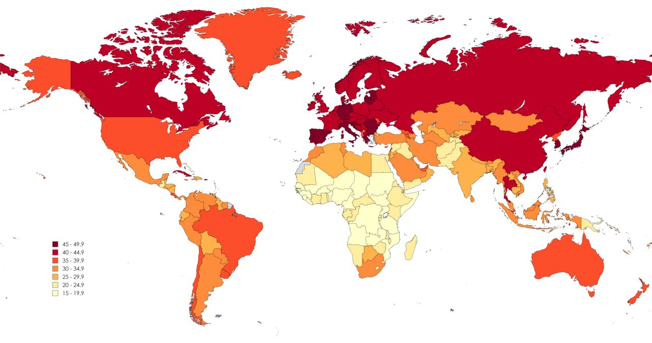 Medianalter 2024, CIA World Factbook