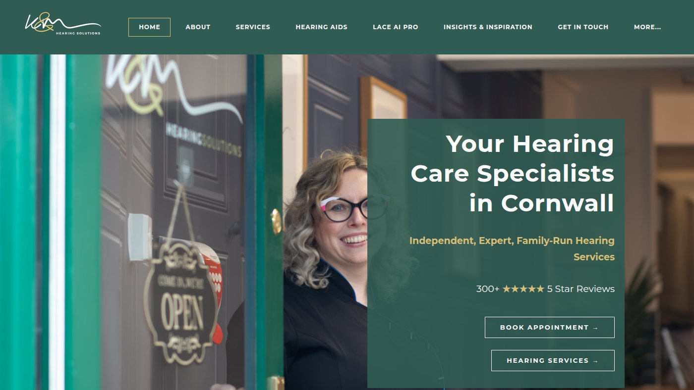The home page of kmhearingsolutions.co.uk