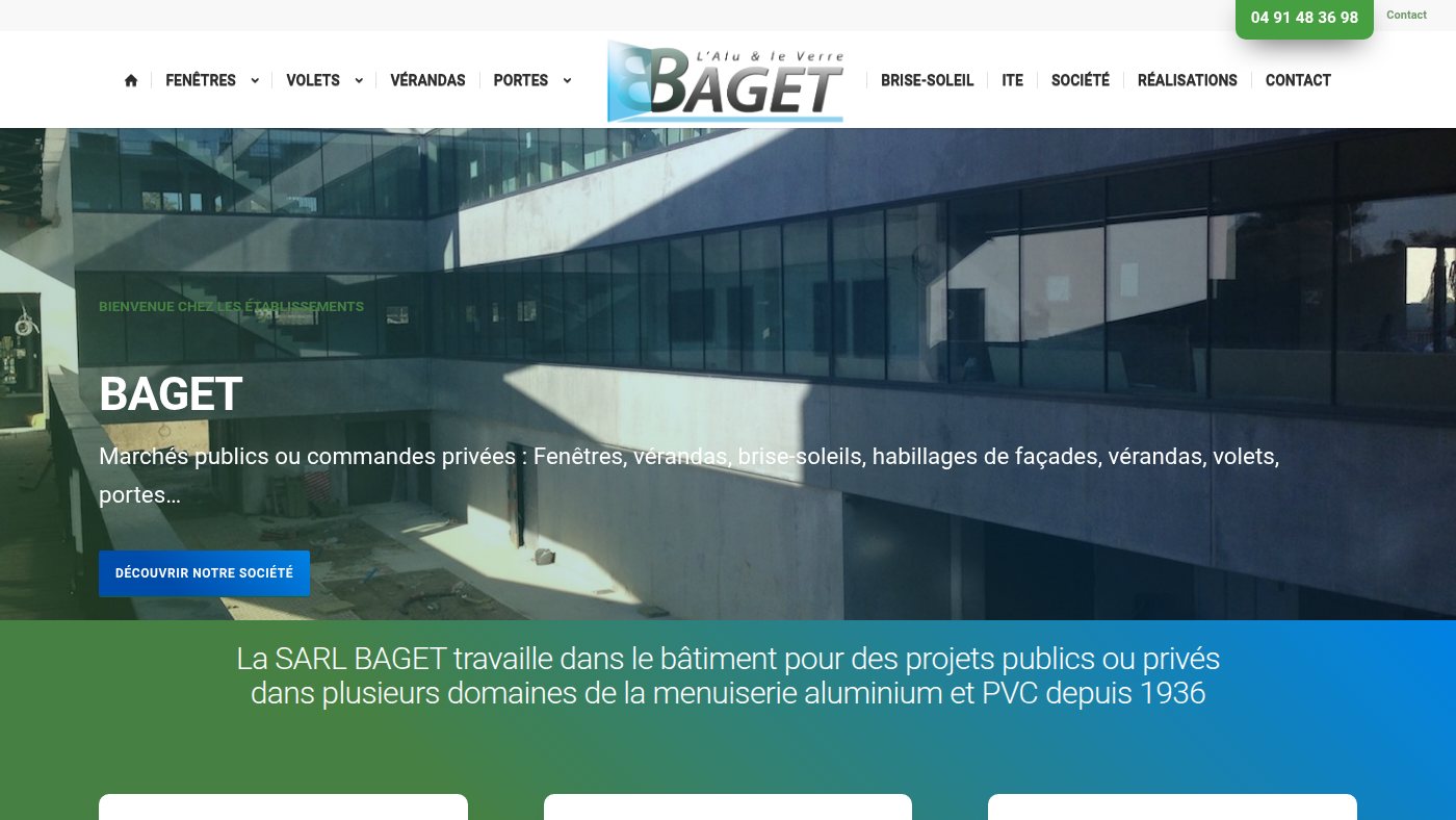 The home page of ets-baget.fr