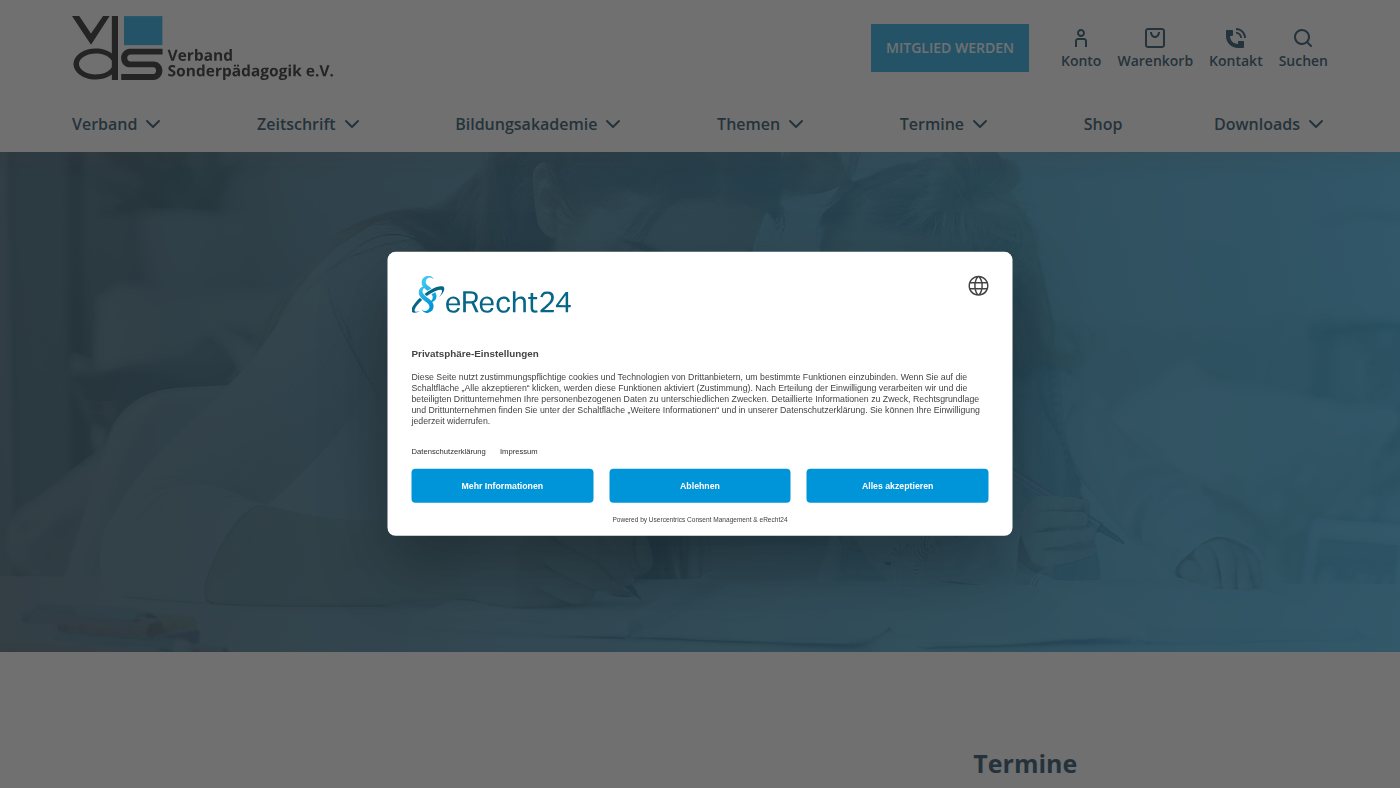 The home page of verband-sonderpaedagogik.de