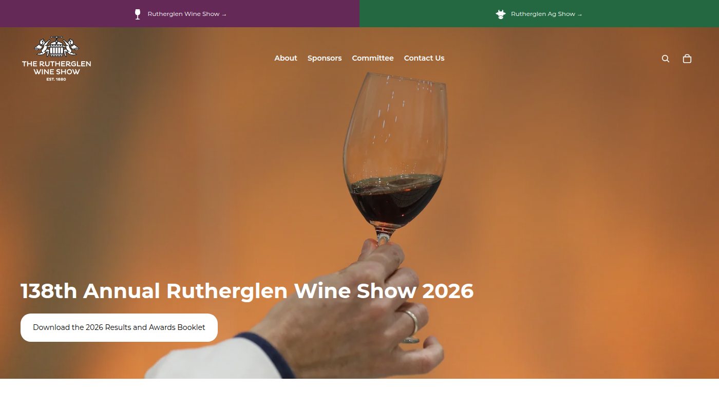 The home page of rutherglenwineshow.com.au