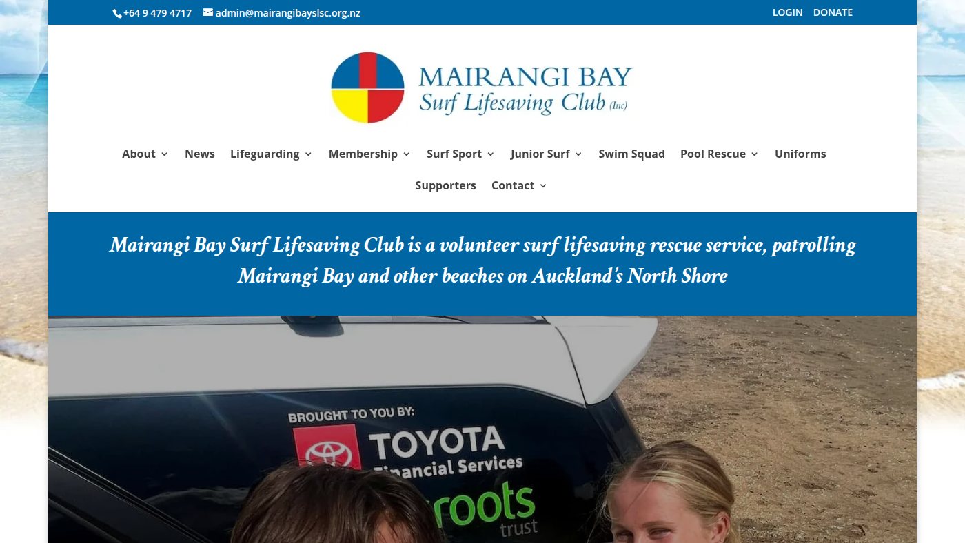 The home page of mairangibayslsc.org.nz