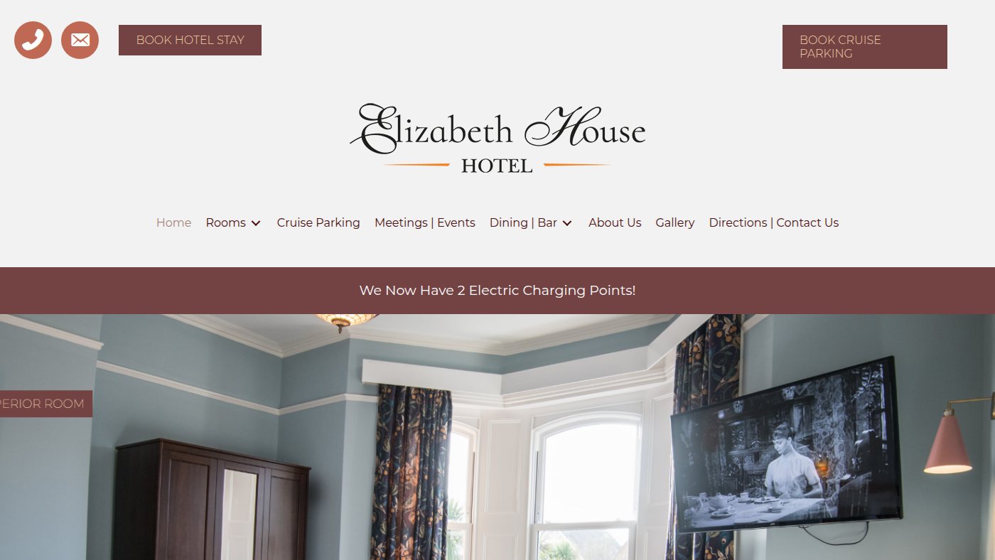 The home page of elizabethhousehotel.com