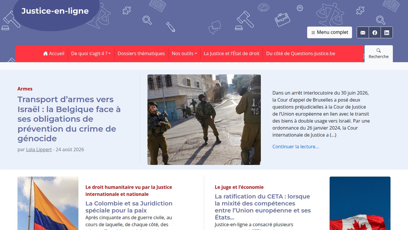 The home page of justice-en-ligne.be