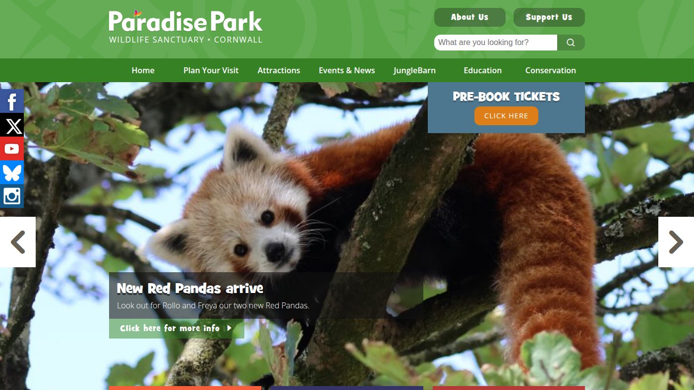 The home page of paradisepark.org.uk