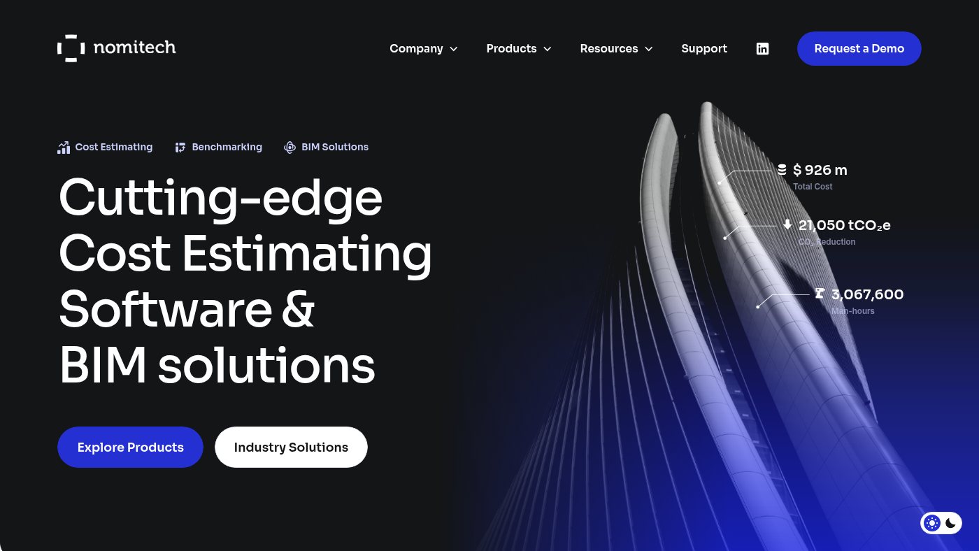 The home page of nomitech.com