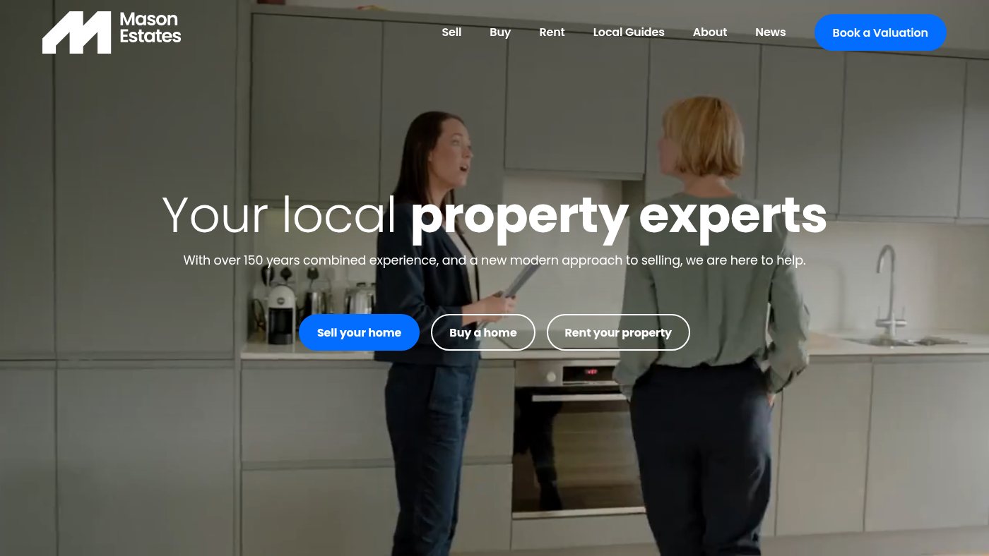 The home page of masonestates.ie