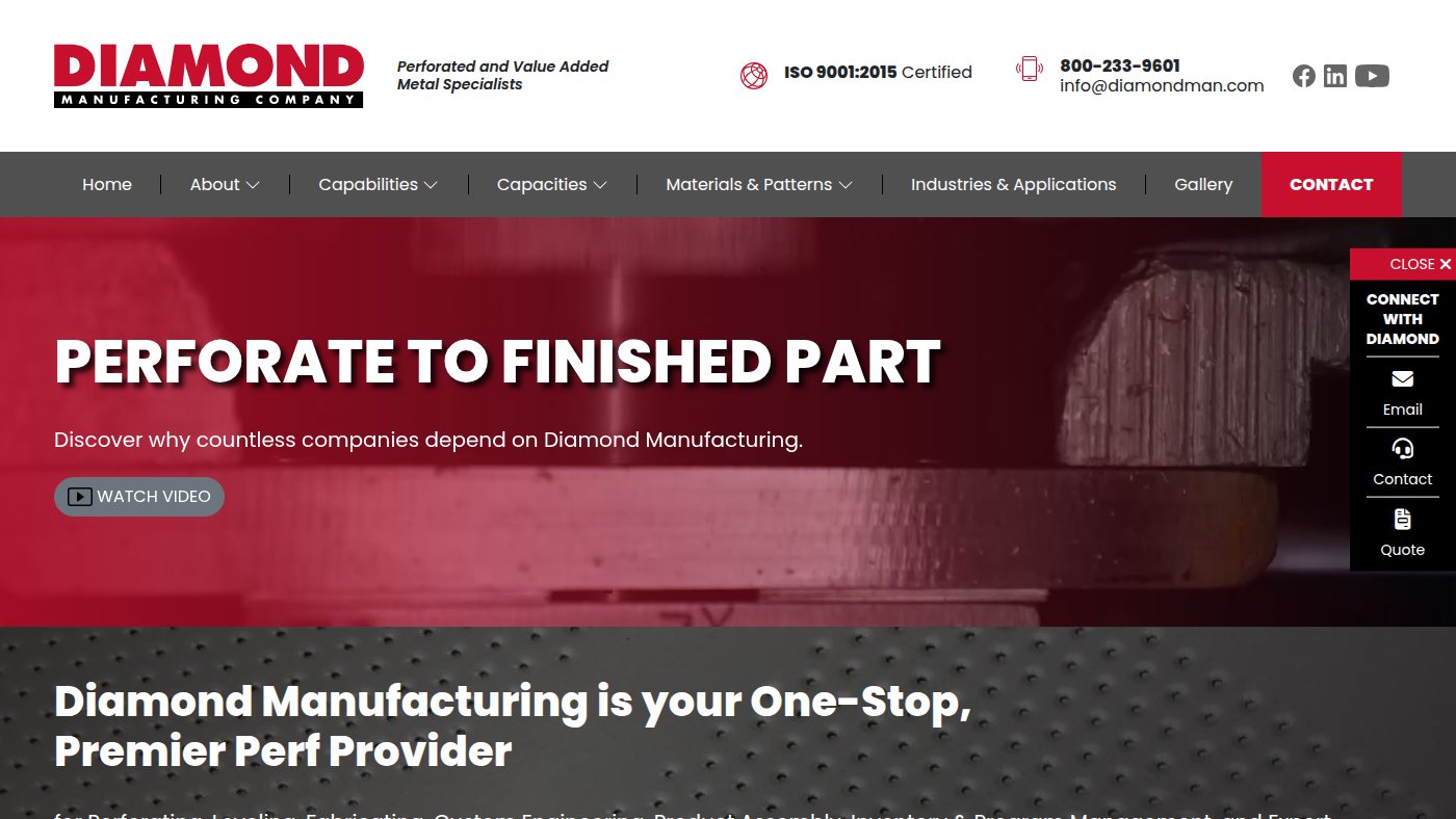 The home page of diamondman.com