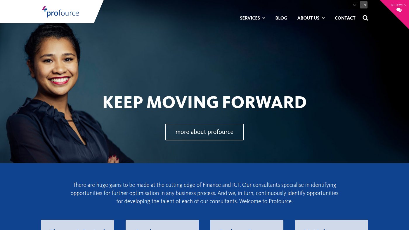 The home page of profource.com