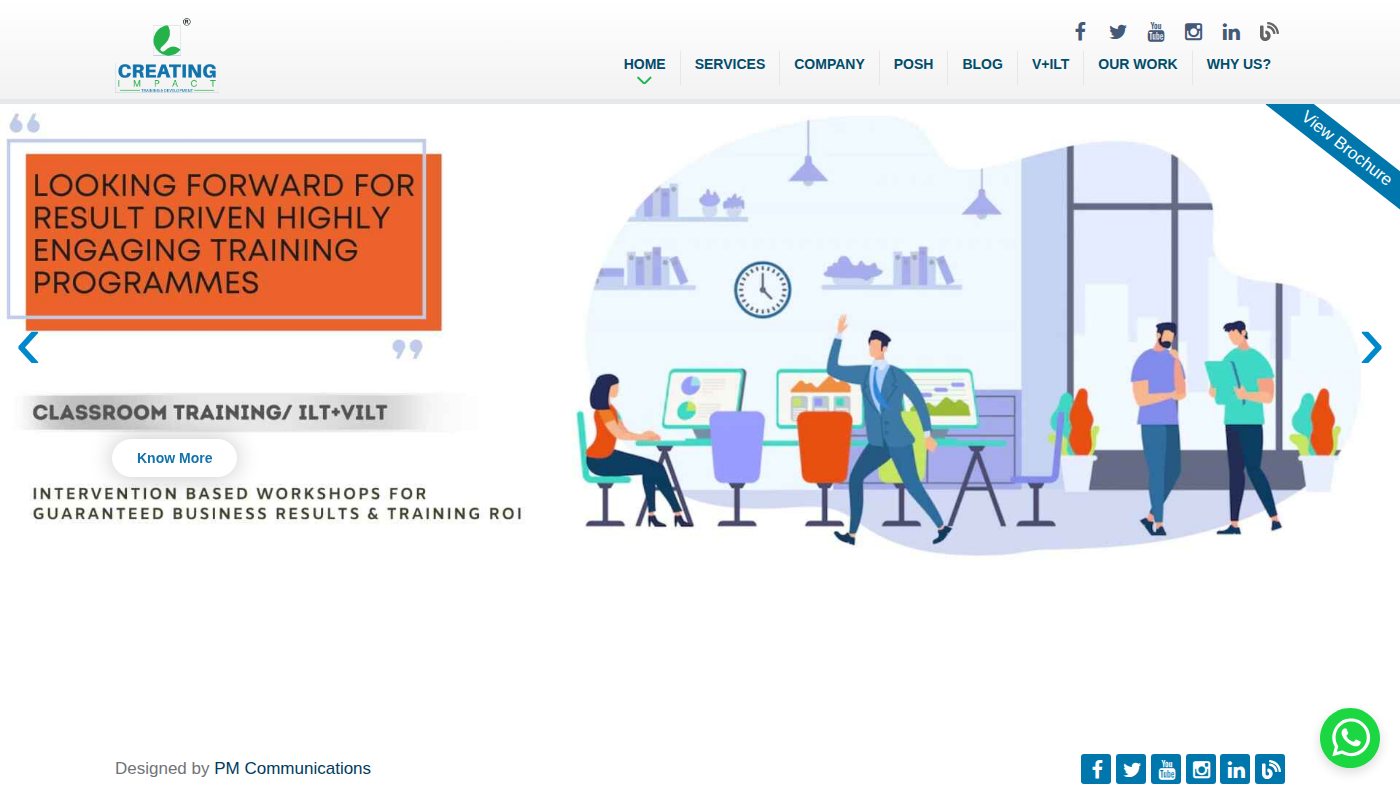 The home page of creatingimpact.in