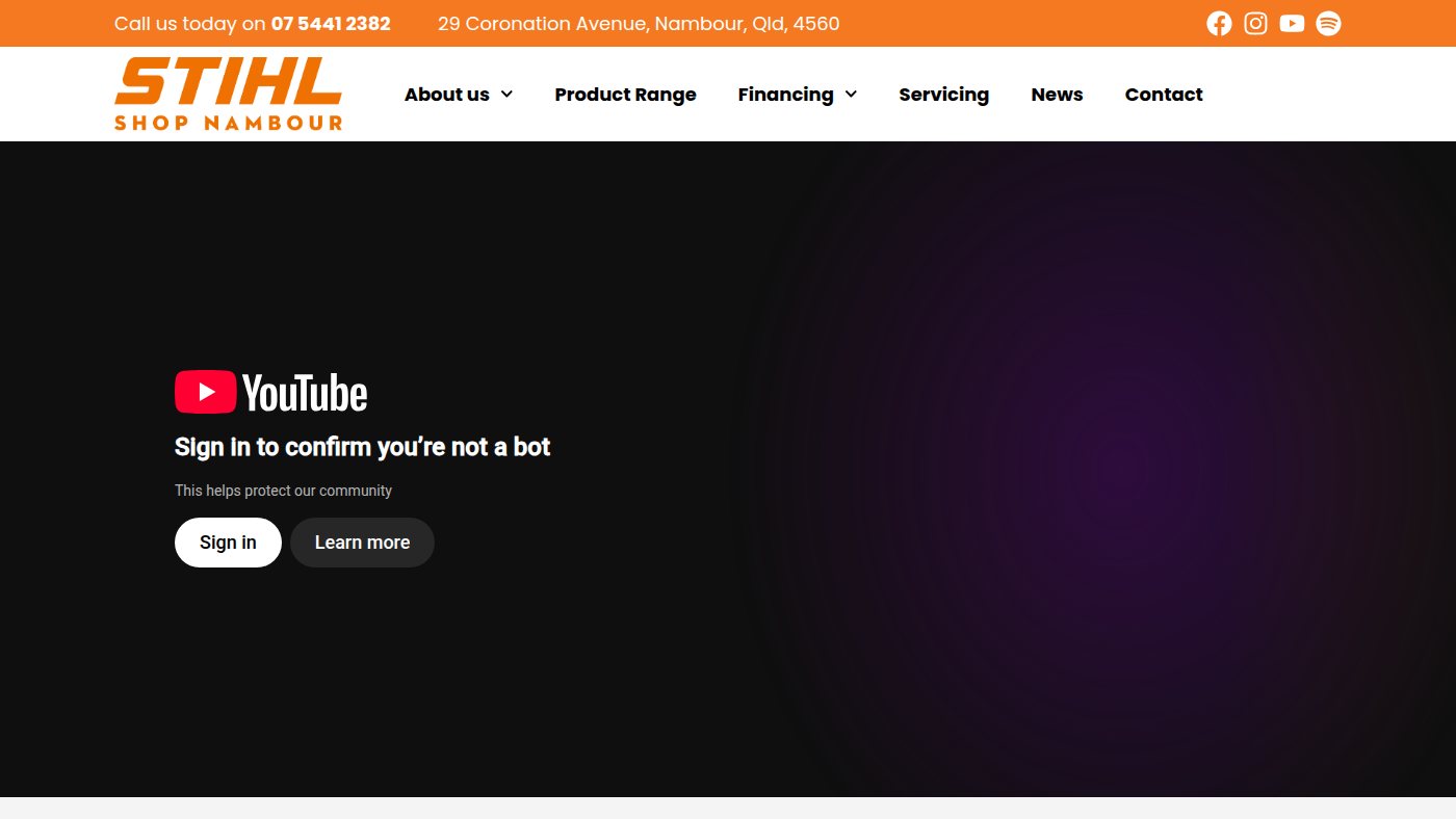 The home page of stihlshopnambour.com.au