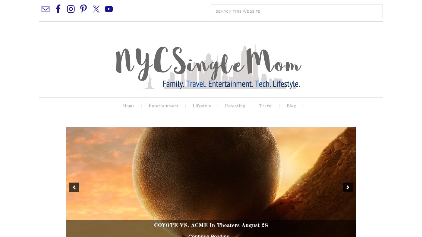 The home page of nycsinglemom.com