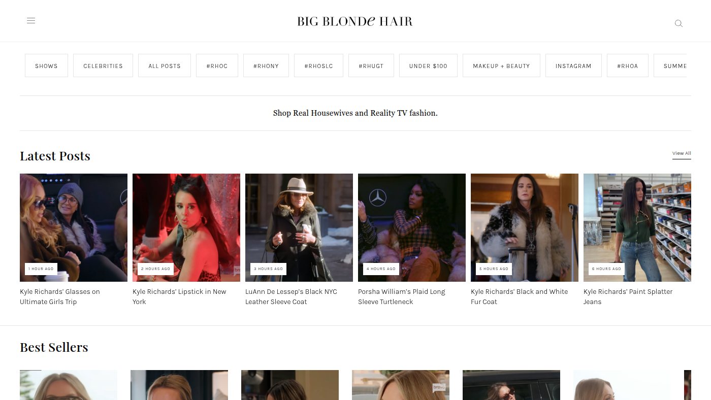 The home page of bigblondehair.com