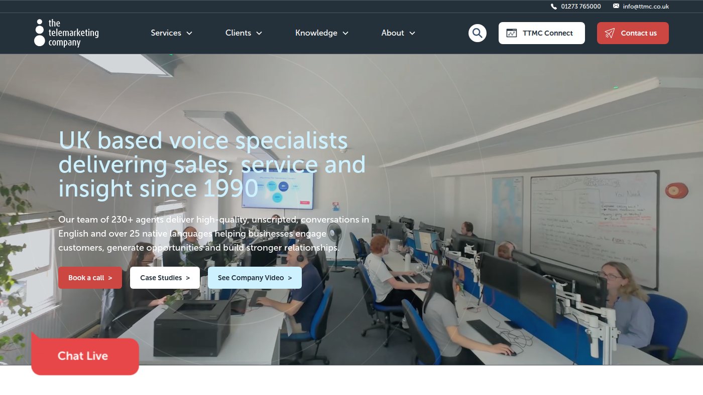 The home page of ttmc.co.uk