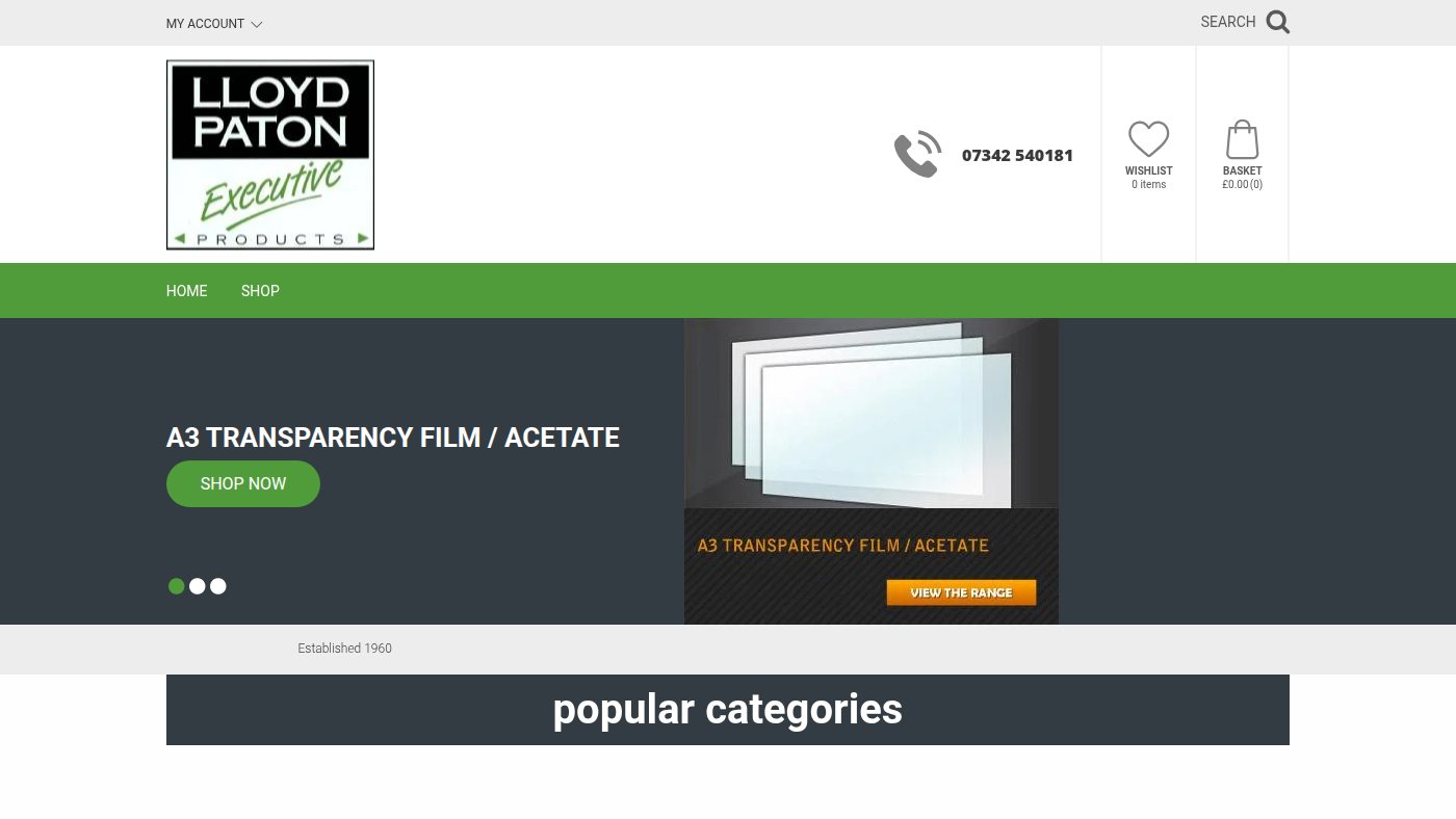The home page of lloydpaton.co.uk