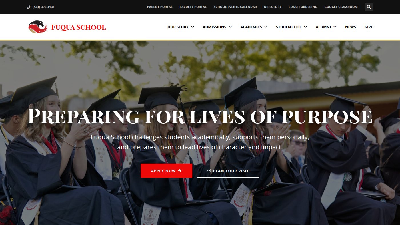 The home page of fuquaschool.org