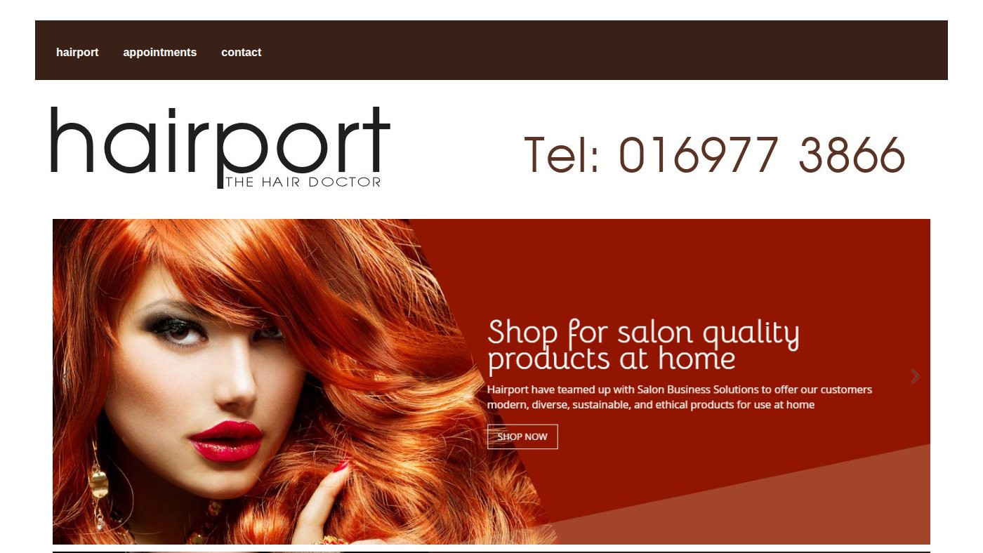The home page of hairdoctor.co.uk