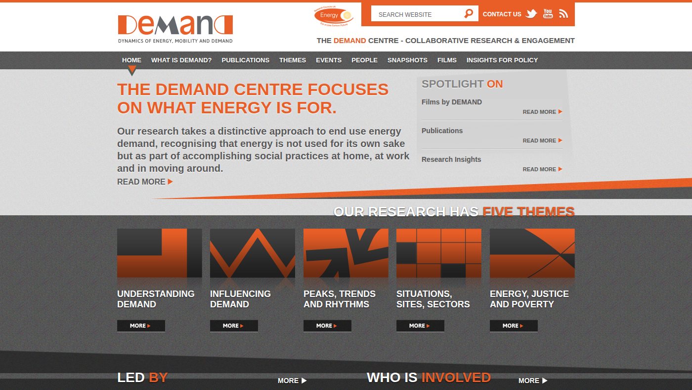 The home page of demand.ac.uk