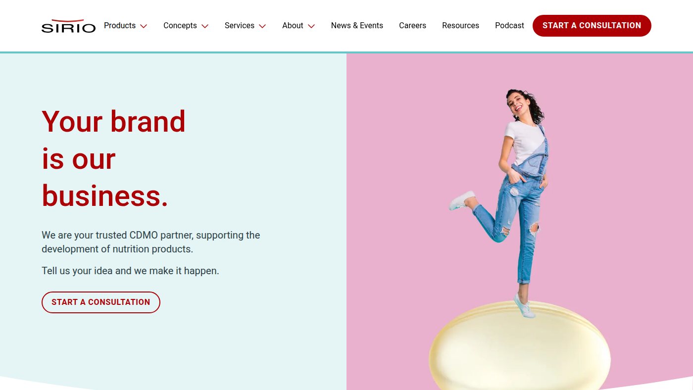 The home page of sirio-europe.com