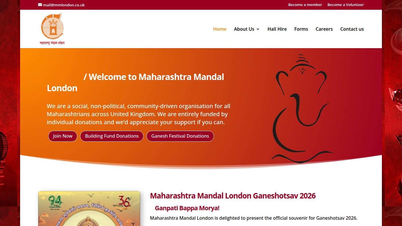The home page of mmlondon.co.uk