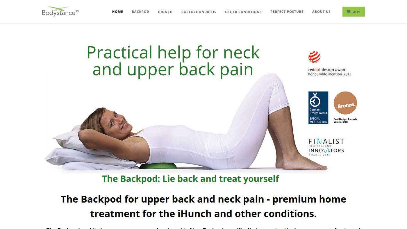 The home page of bodystance.co.nz