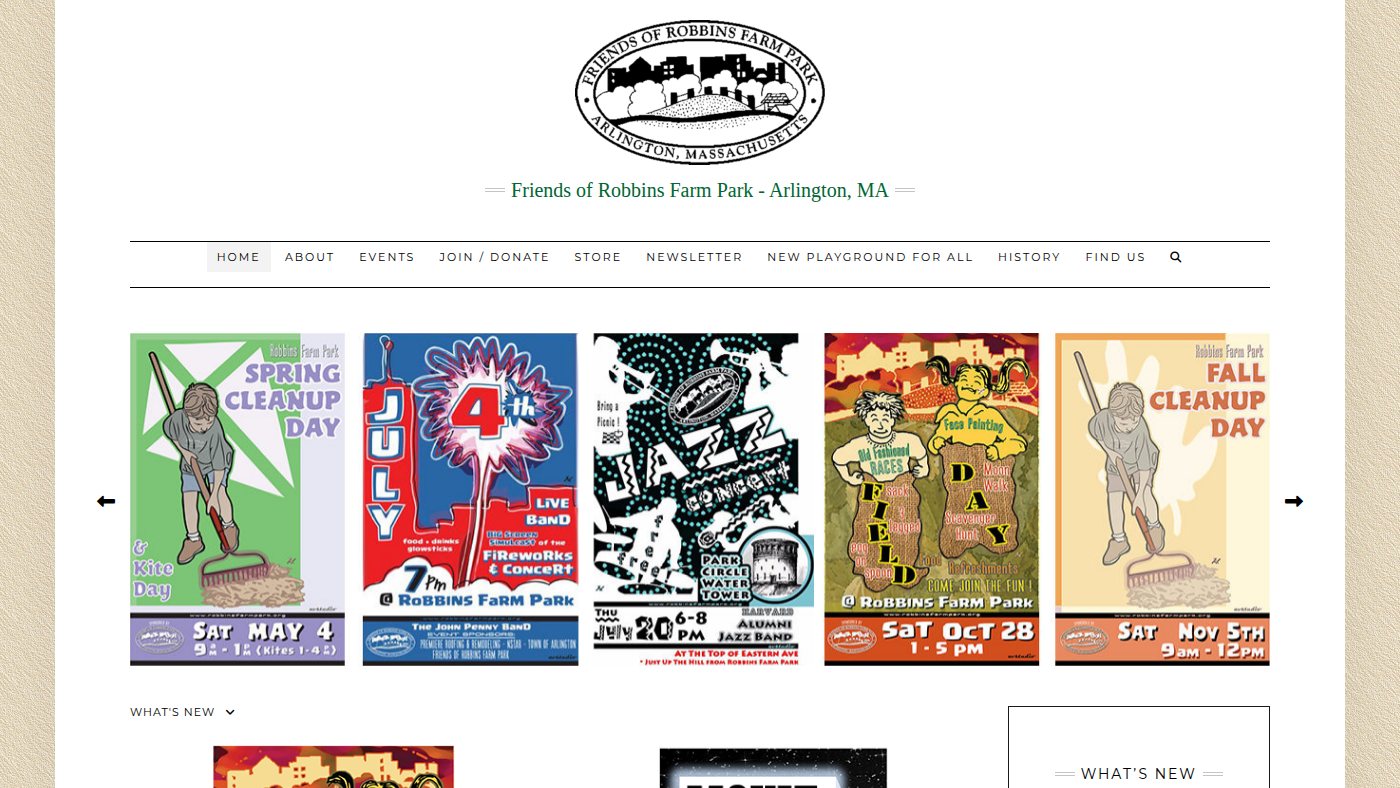 The home page of robbinsfarmpark.org