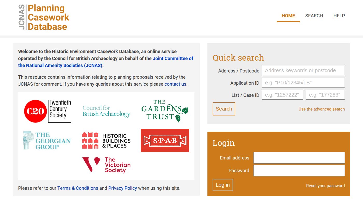 The home page of casework.jcnas.org.uk
