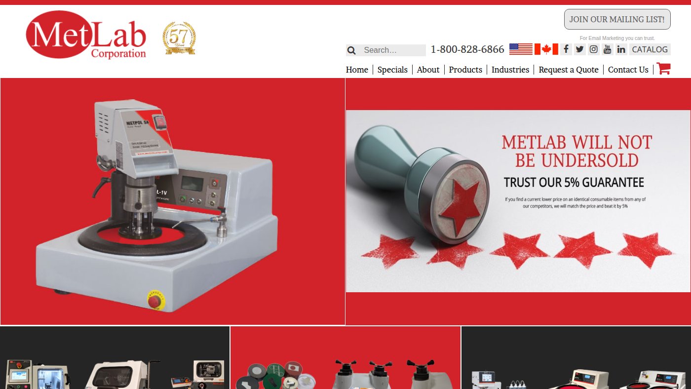 The home page of metlabcorp.com