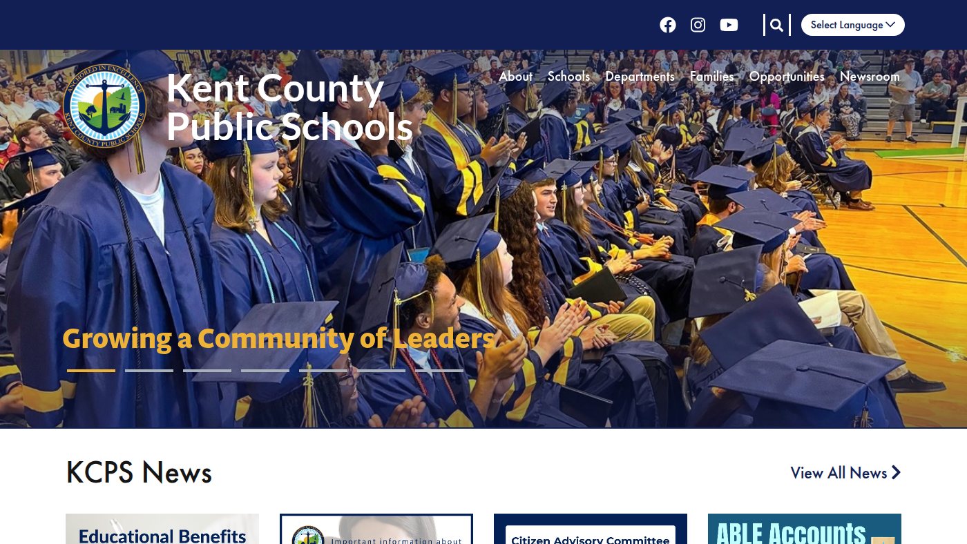 The home page of kcms.kent.k12.md.us