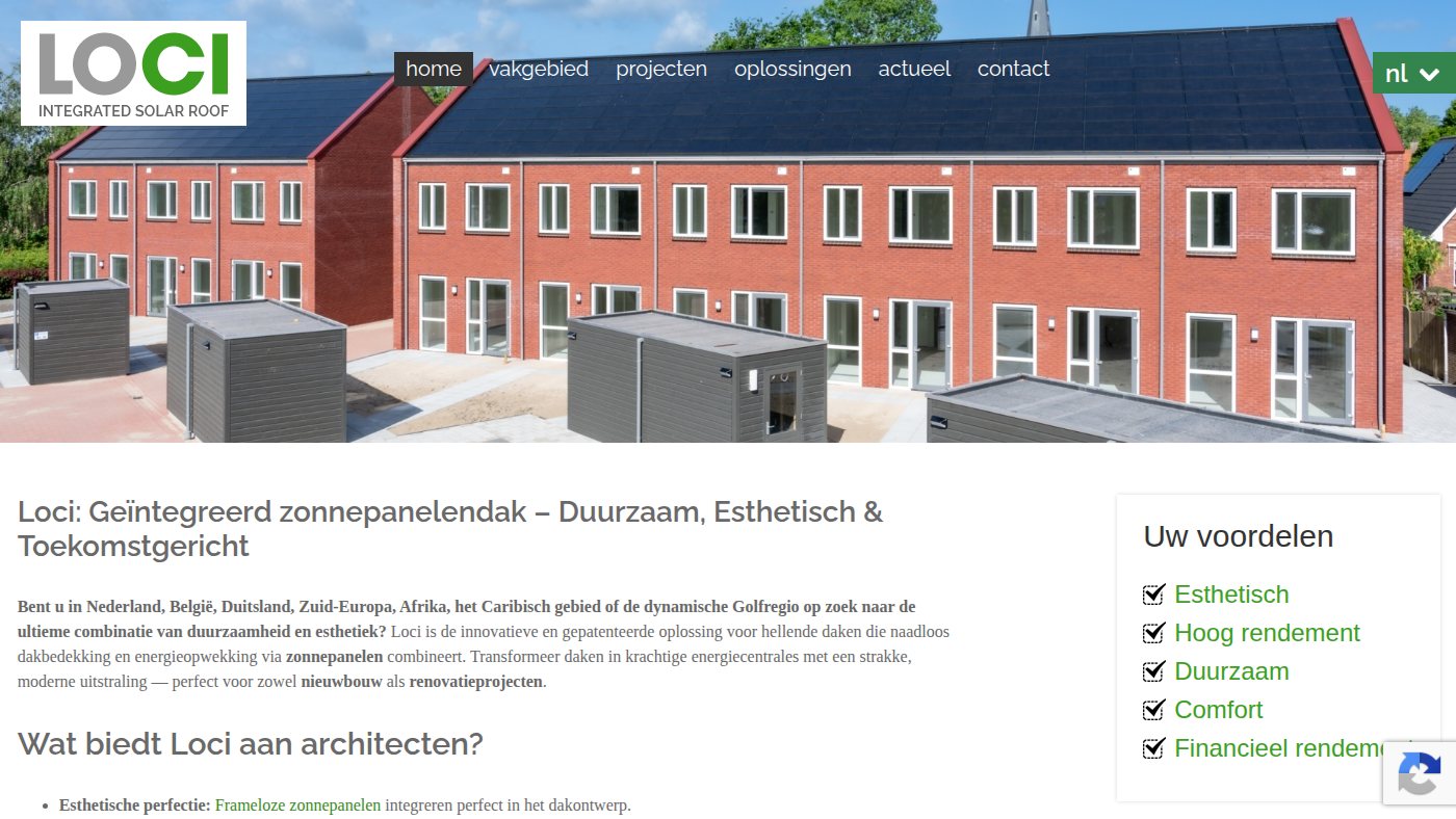 The home page of loci-zonnepanelendak.nl