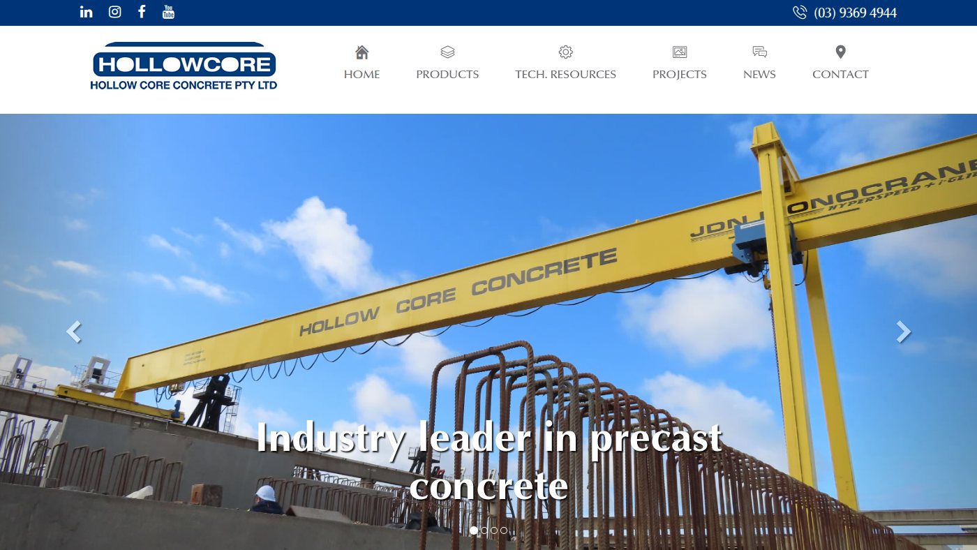 The home page of hollowcore.com.au