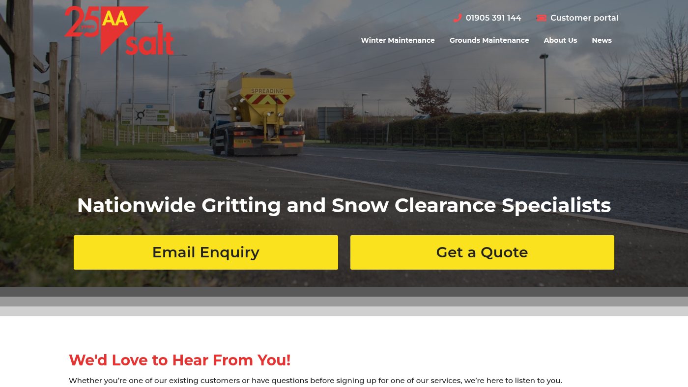 The home page of aasalt.co.uk