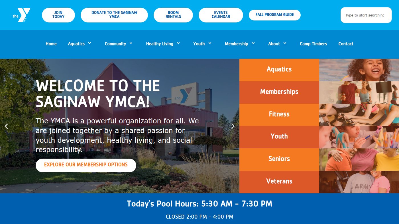 The home page of saginawymca.org