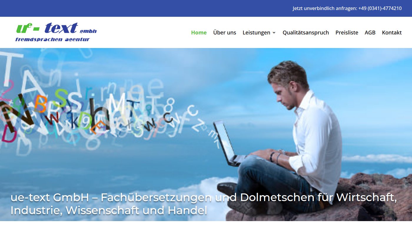 The home page of ue-text.de