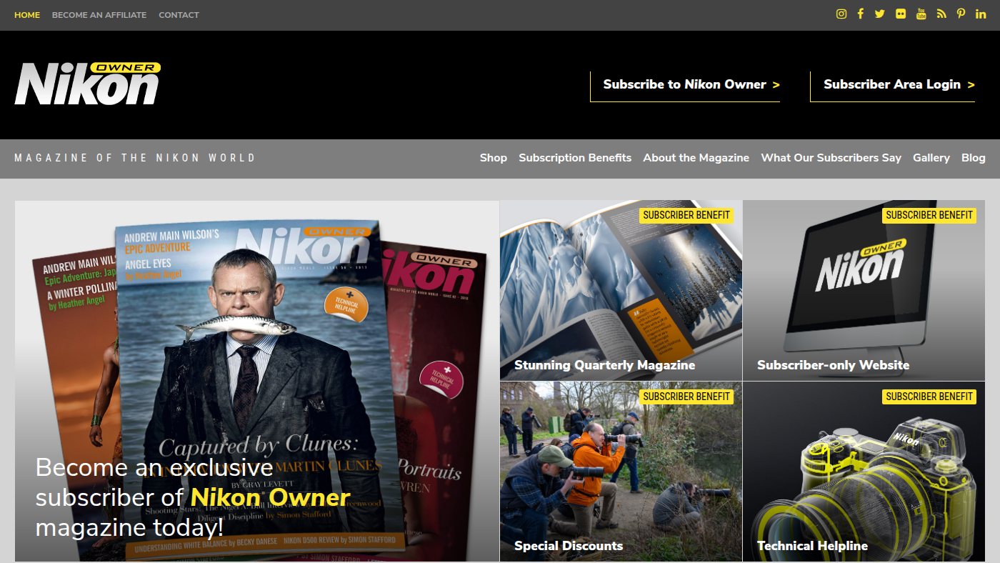 The home page of nikonownermagazine.com