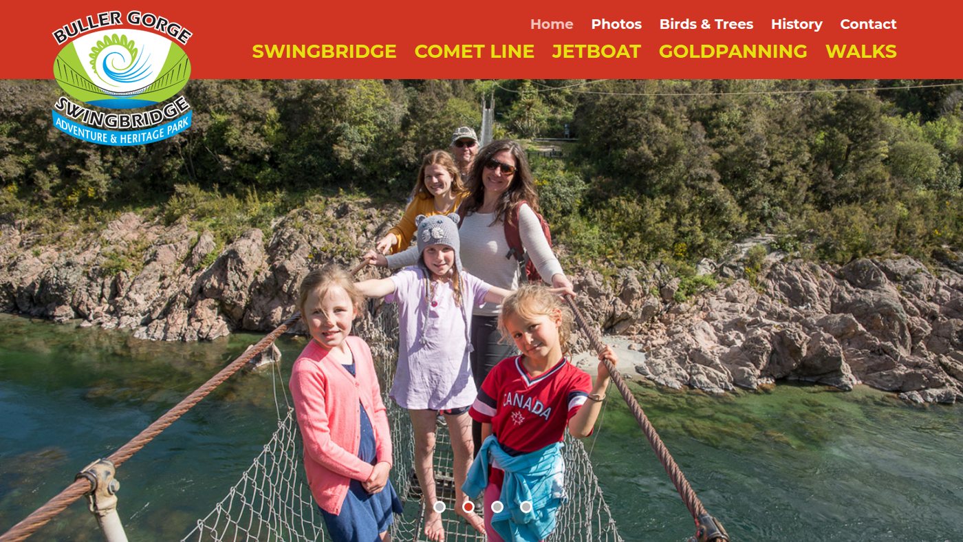 The home page of bullergorge.co.nz