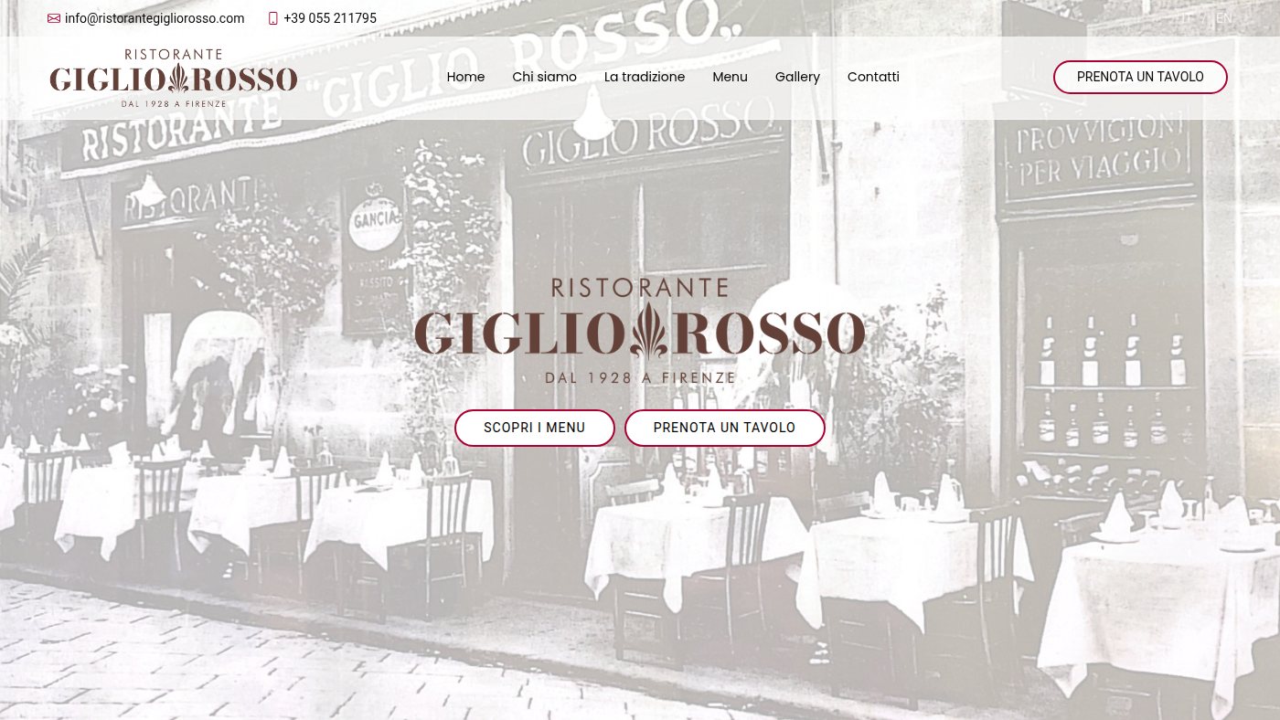 The home page of ristorantegigliorosso.com
