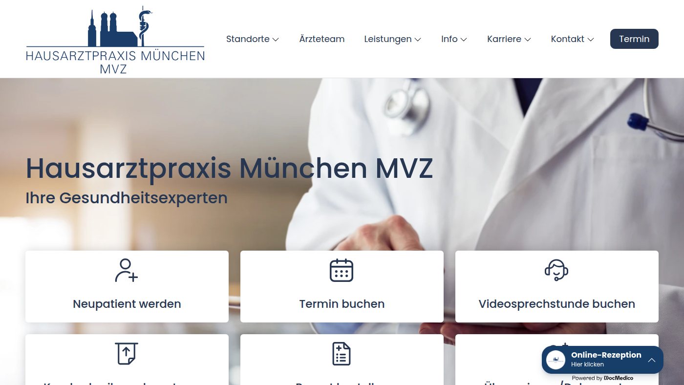 The home page of hausarzt-muc.de