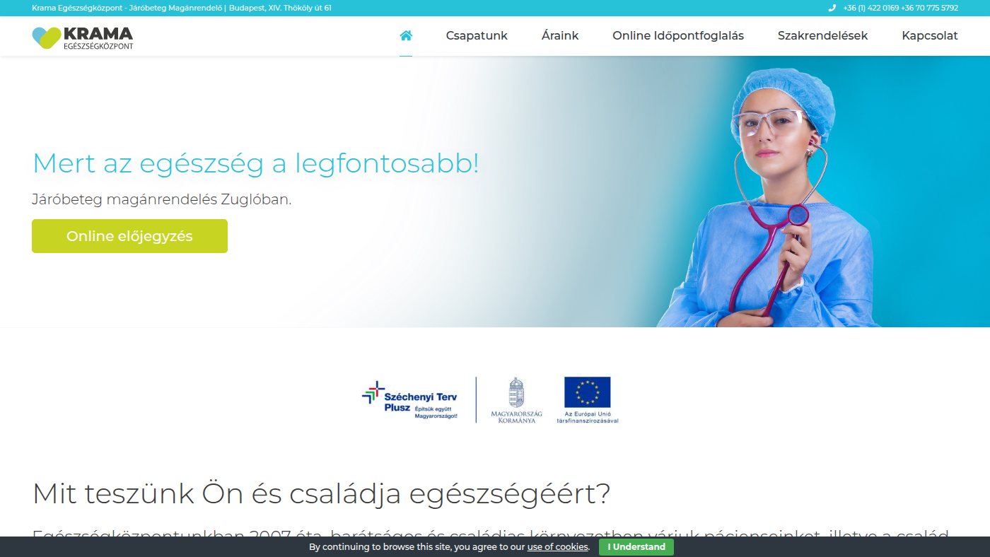 The home page of kramakft.hu