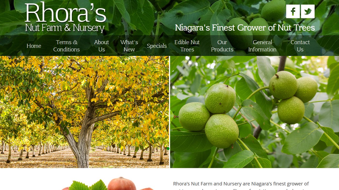The home page of nuttrees.com