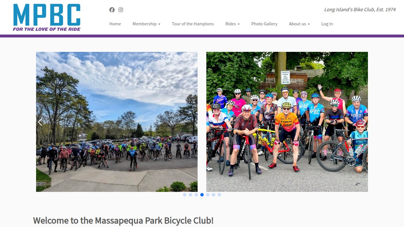 The home page of massparkbikeclub.org