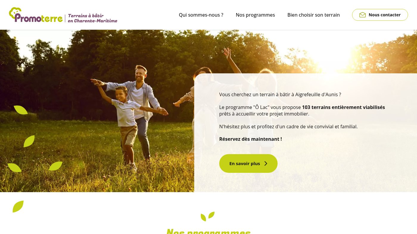 The home page of promoterre.fr