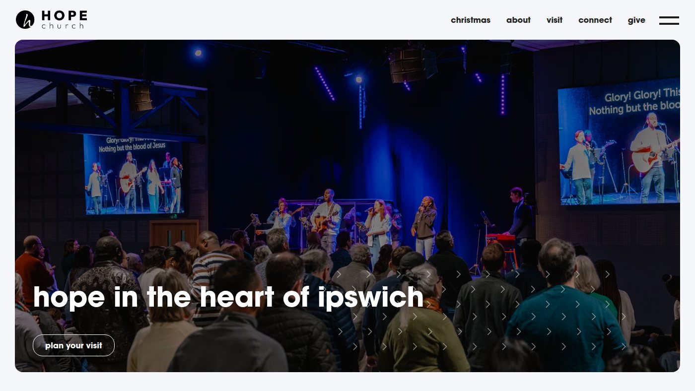 The home page of hopeipswich.co.uk