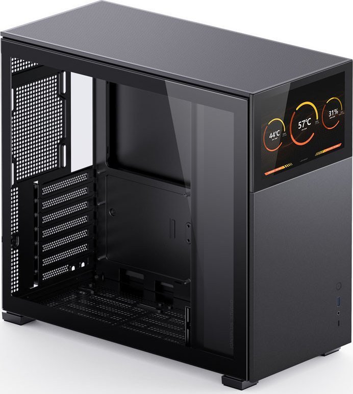 Jonsbo D41 Case, Tempered Glass, Black - Thumbnail 2