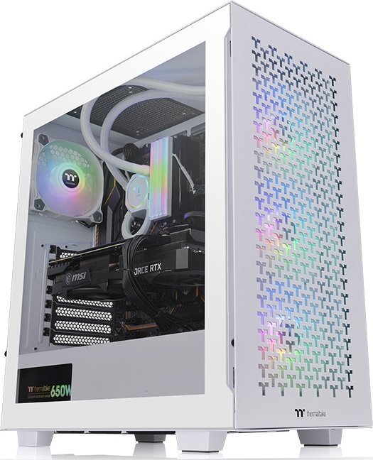 Thermaltake V350 TG ARGB Air Snow Case, Midi Tower, White - Image 1